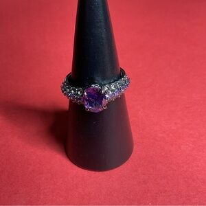 ⭐️Bomb Party RBP8207 “Love Me Forever” Cubic Zirconia on Hematite Sz 10 Ring NWT